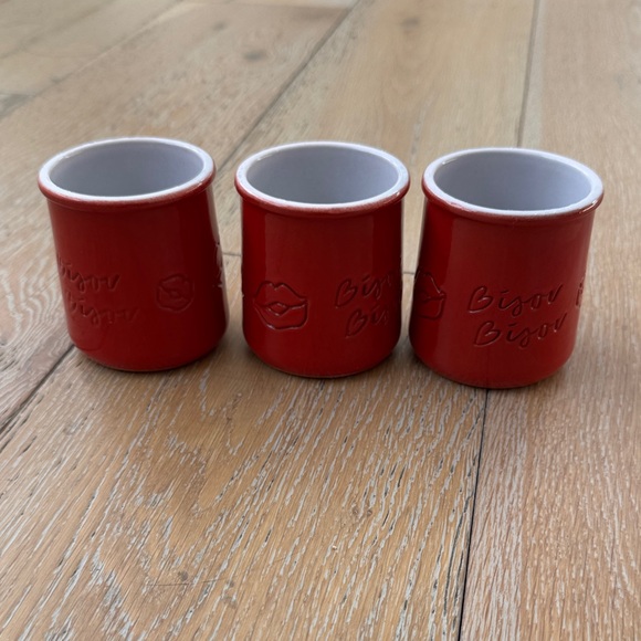 Set of 3 La Fermiere Red Clay Pots | French Yogurt Cups | Cottagecore Decor - Picture 2 of 5